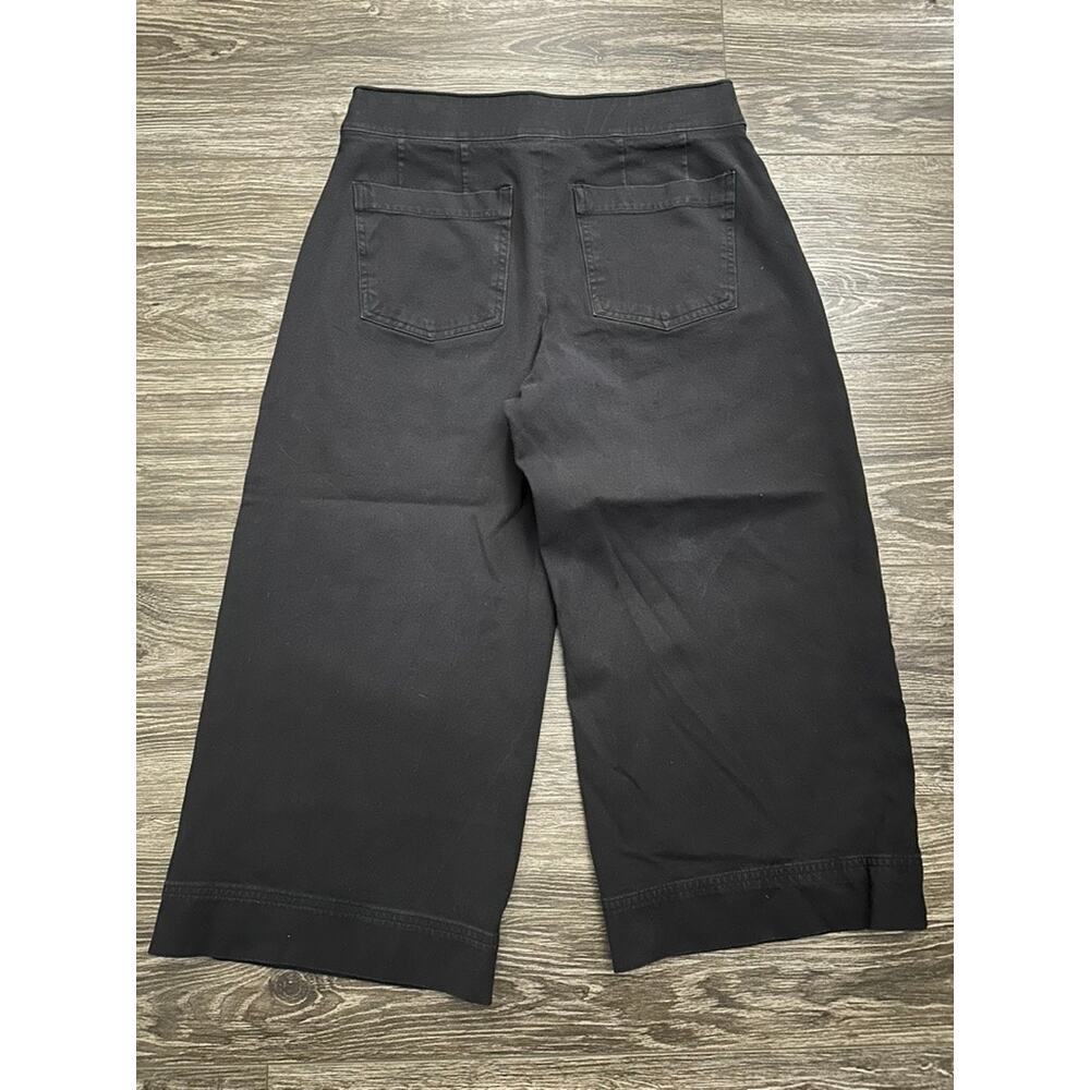 Spanx M Petite On The Go Cropped Wide Leg Pants Black - Picture 7 of 8